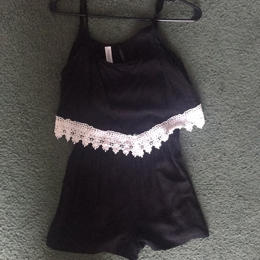 Lightly worn romper w/ a little white lace